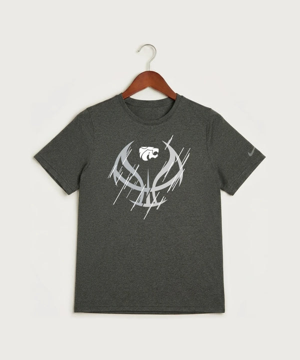 Axtell High School Basketball (Girls) Team Store - Dark Smoke Heather Nike Youth Swoosh Sleeve rLegend Tee NKDX8787