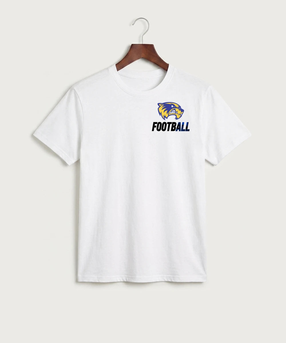 Wadena Deer Creek High School Football (Boys) - White Port & Co Core Cotton Tee. PC54