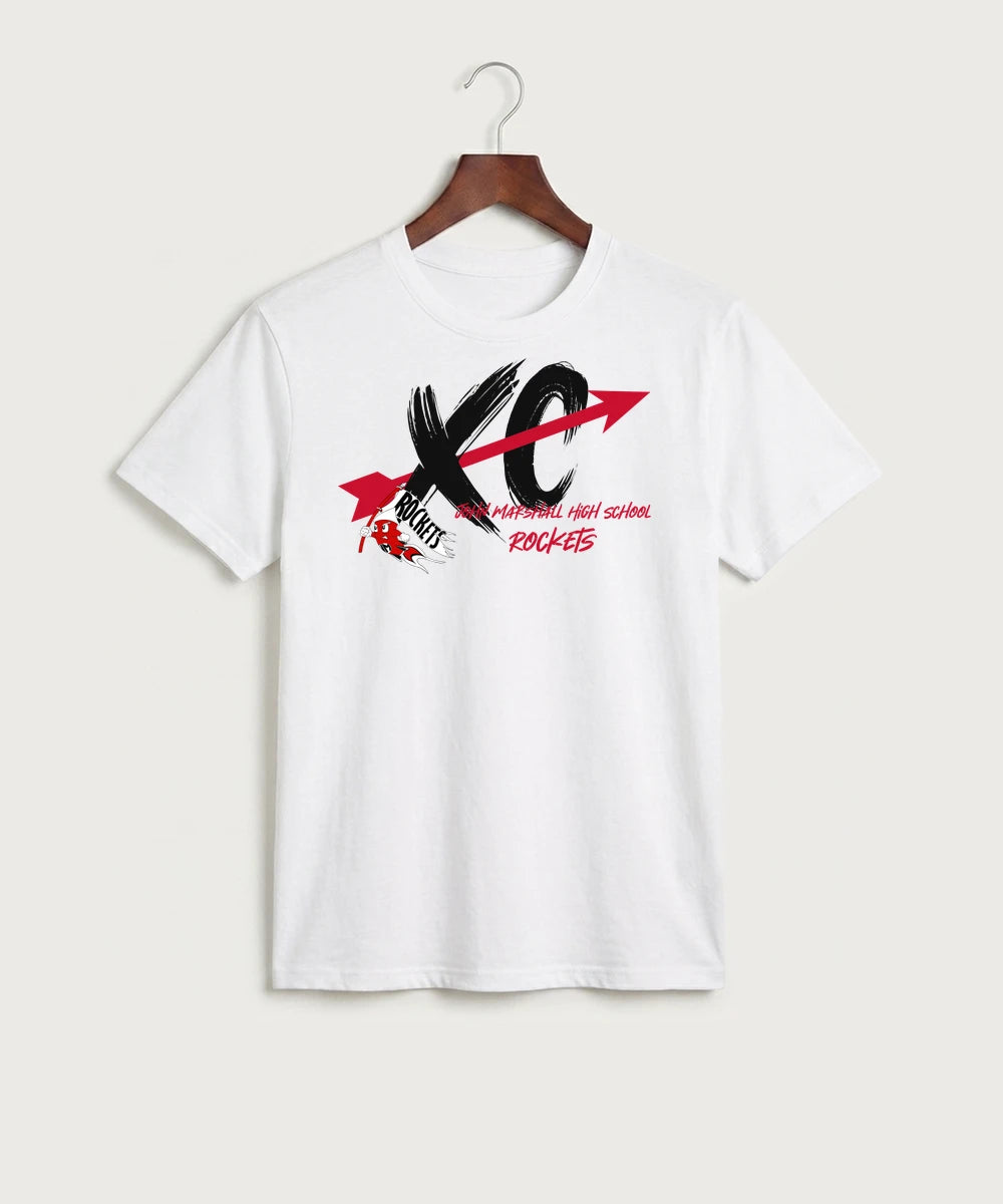 John Marshall High School Cross Country (Coed) - White Port & Co Core Cotton Tee. PC54