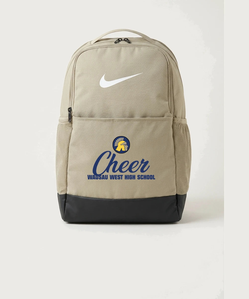 Wausau West High School Cheer - Desert Khaki Nike Brasilia Medium Backpack NKDH7709