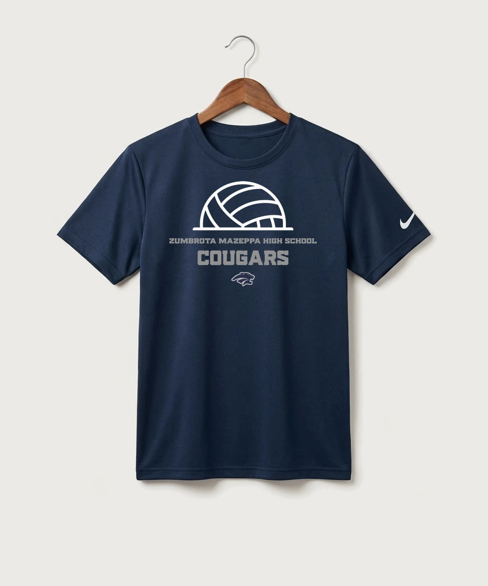 Zumbrota Mazeppa High School Volleyball (Girls) - College Navy Nike Youth Swoosh Sleeve rLegend Tee NKDX8787