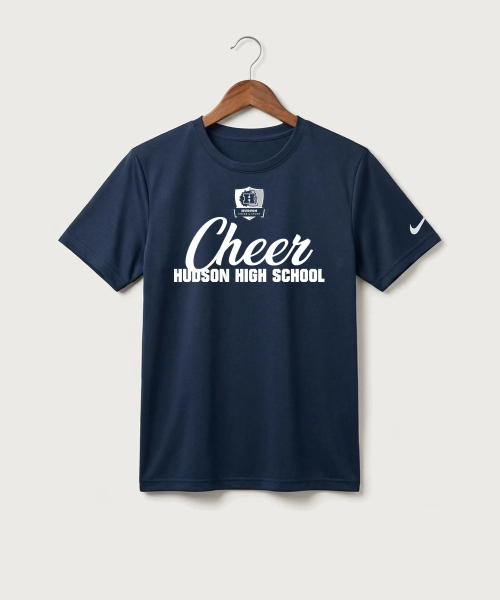 Hudson Cheer & Stunt - College Navy Nike Youth Swoosh Sleeve rLegend Tee NKDX8787