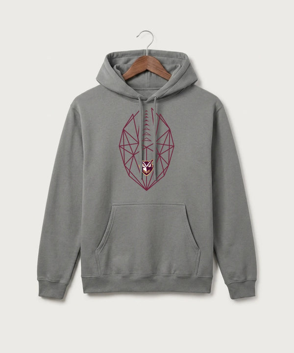 Hancock High School Football (Boys) - Medium Grey Port & Co Core Fleece Pullover Hooded Sweatshirt. PC78H