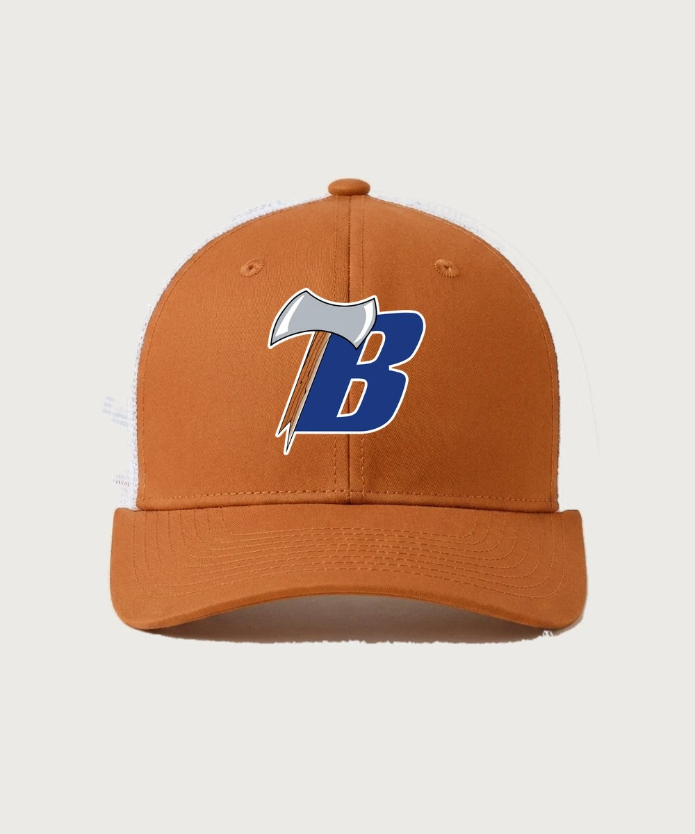 Bemidji High School Football (Boys) - Texas Orange/ White Sport-Tek Club Trucker Cap STC46