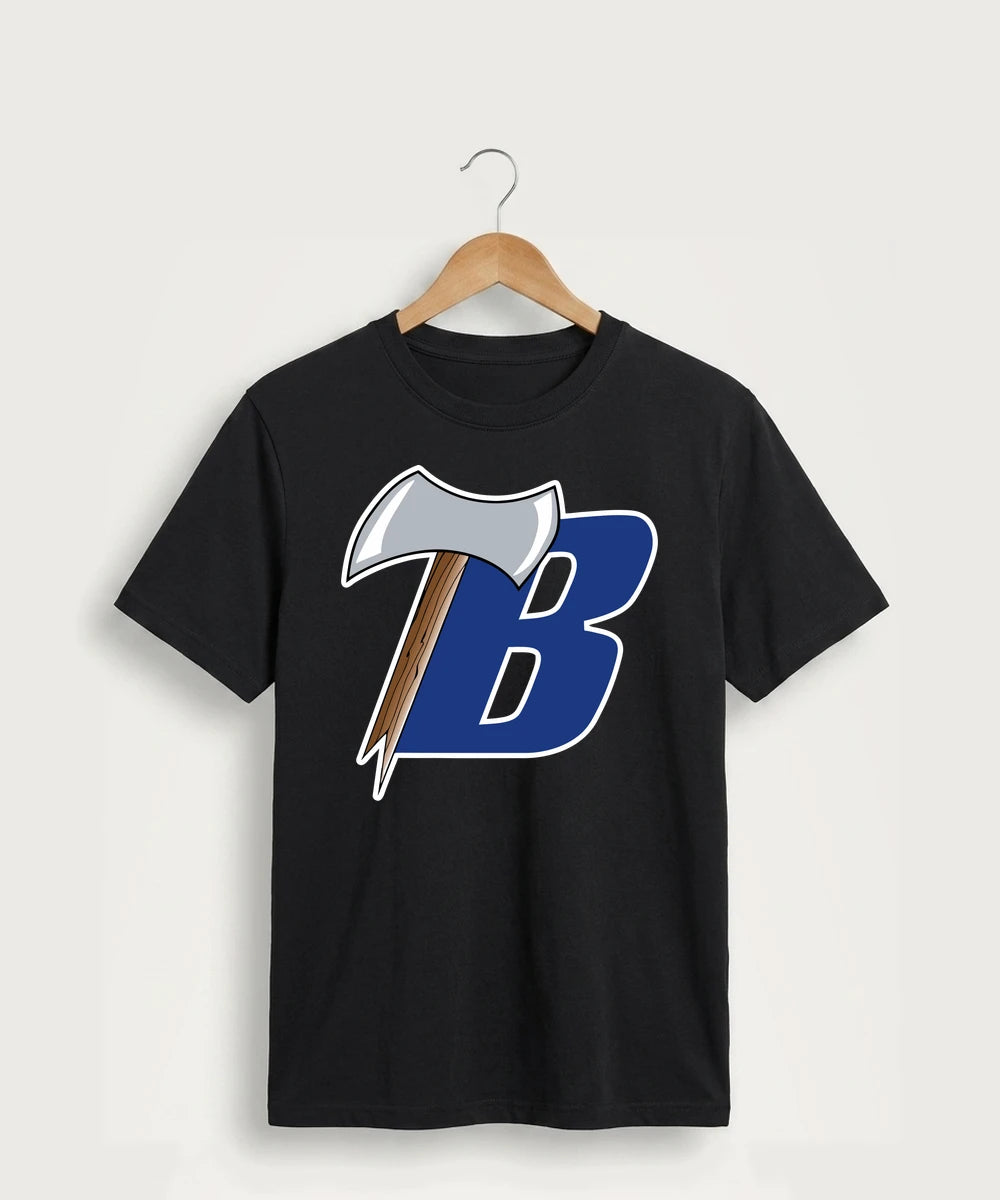 Bemidji High School Football (Boys) - Jet Black Port & Co Core Cotton Tee. PC54