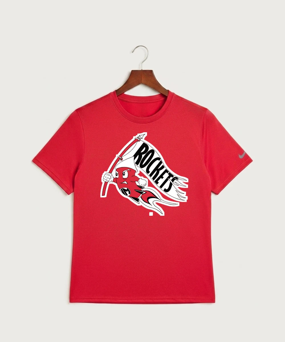 John Marshall High School Swimming (Girls) - University Red Nike Swoosh Sleeve rLegend Tee NKDX8730