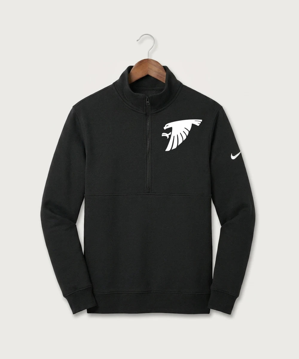 GF E2E Test 03 Girls Basketball - Black Nike Club Fleece Sleeve Swoosh 1/2-Zip NKDX6718