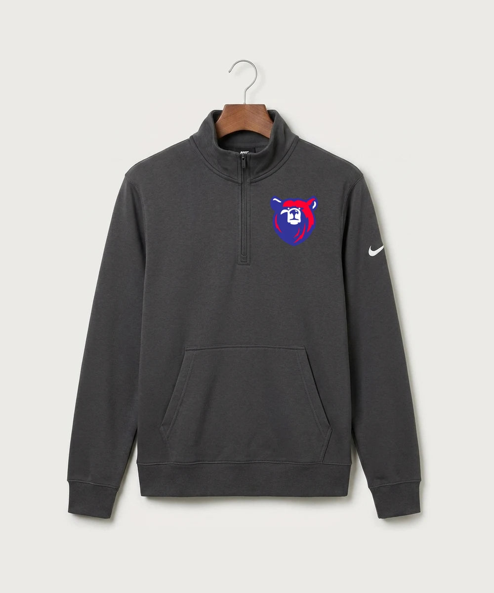 Bertha Hewitt High School Football (Boys) - Anthracite Nike Club Fleece Sleeve Swoosh 1/2-Zip NKDX6718