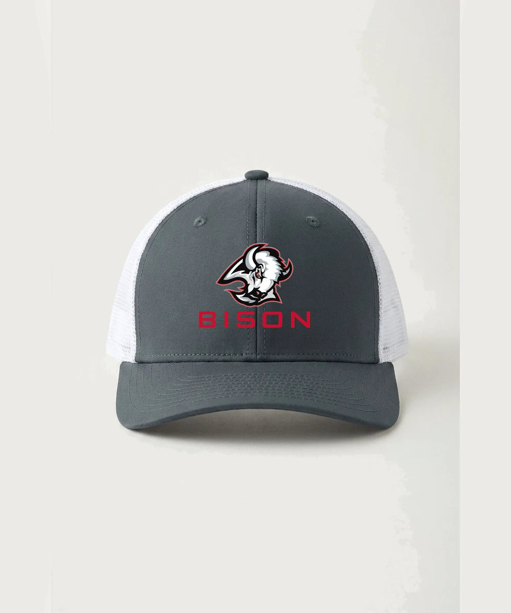 Buffalo High School Football (Boys) - Iron Grey/ White Sport-Tek Club Trucker Cap STC46