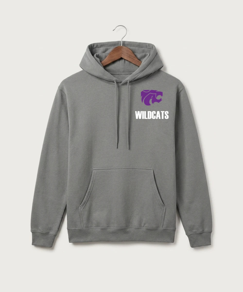 Axtell High School Basketball (Girls) Team Store - Medium Grey Port & Co Core Fleece Pullover Hooded Sweatshirt. PC78H