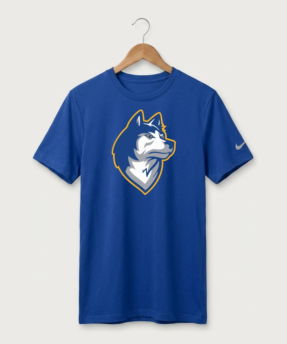 Bigfork Senior High School Football (Boys) - Game Royal Nike Swoosh Sleeve rLegend Tee NKDX8730
