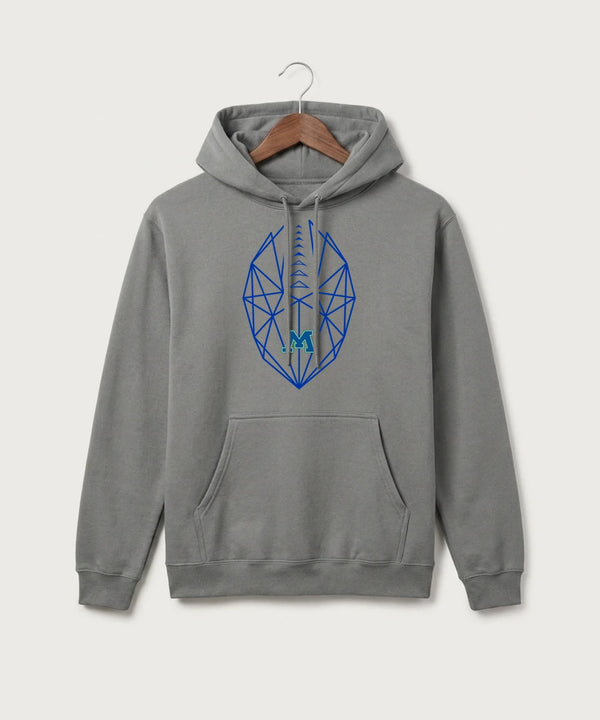 Minnewaska Area High School Football (Boys) - Medium Grey Port & Co Core Fleece Pullover Hooded Sweatshirt. PC78H