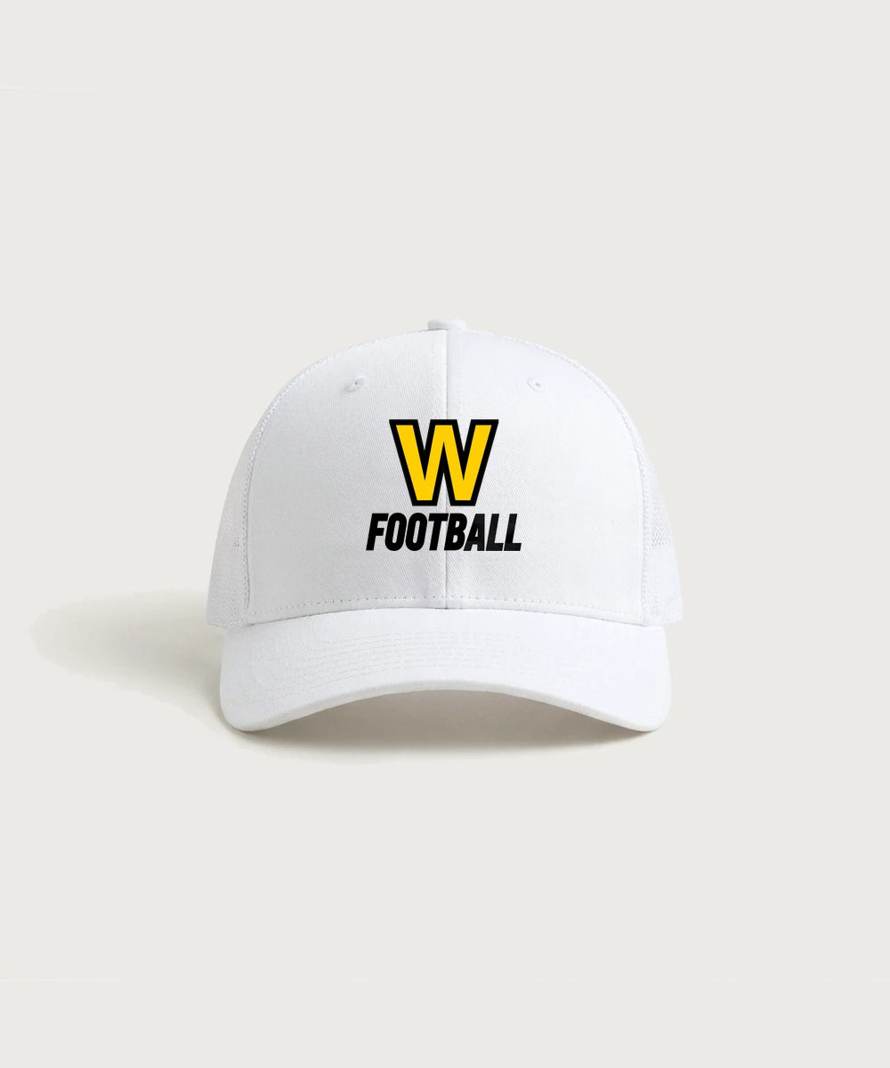 Warroad High School Football (Boys) - White/ White Sport-Tek Club Trucker Cap STC46