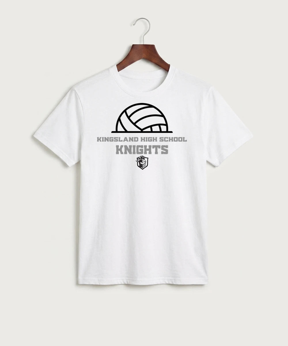 Kingsland High School Volleyball (Girls) - White Port & Co Core Cotton Tee. PC54