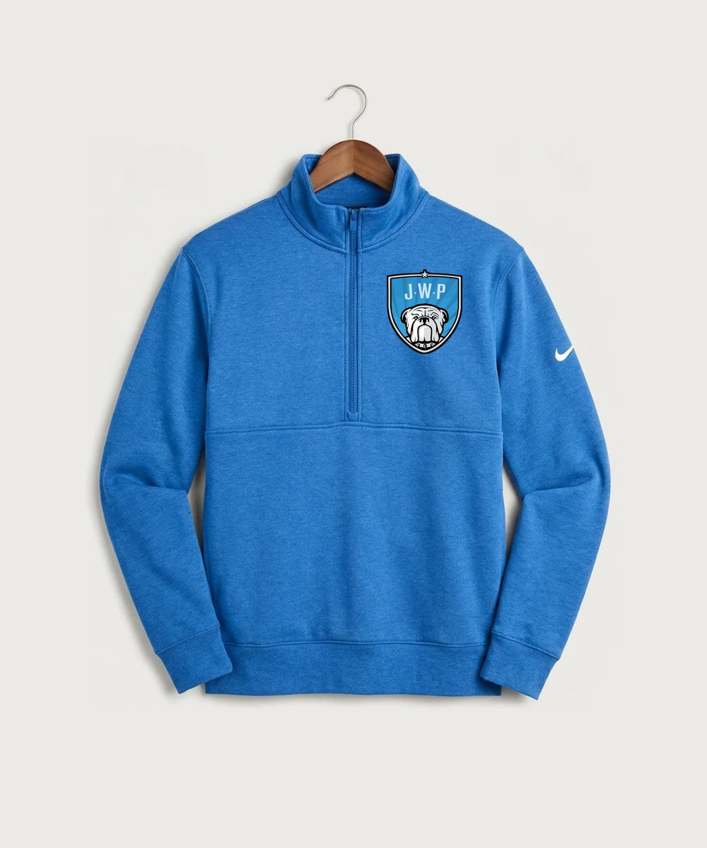 Janesville Waldorf Pemberton Football (Boys) - Light Game Royal Heather Nike Club Fleece Sleeve Swoosh 1/2-Zip NKDX6718