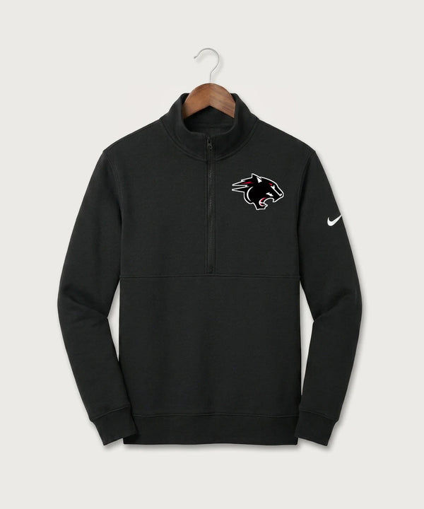 Nrheg Panthers High School Football (Boys) - Black Nike Club Fleece Sleeve Swoosh 1/2-Zip NKDX6718