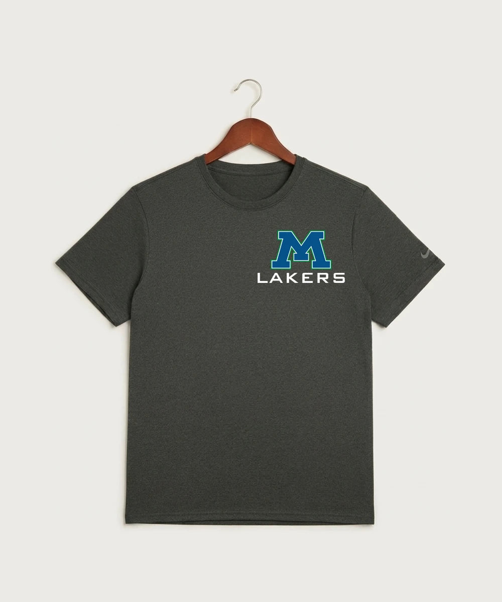 Minnewaska Area High School Football (Boys) - Dark Smoke Heather Nike Swoosh Sleeve rLegend Tee NKDX8730