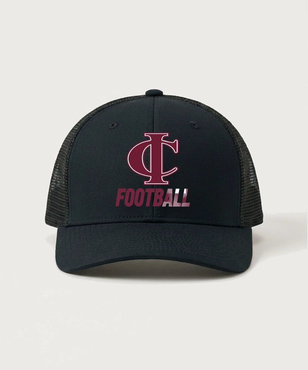 Crosby Ironton High School Football (Boys) - Black/ Black Sport-Tek Club Trucker Cap STC46