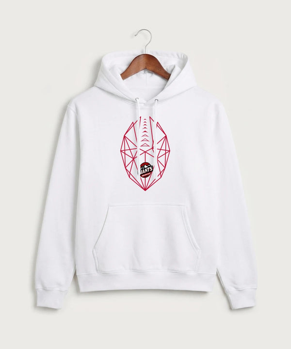 Mesabi East High School Football (Boys) - White Port & Co Core Fleece Pullover Hooded Sweatshirt. PC78H