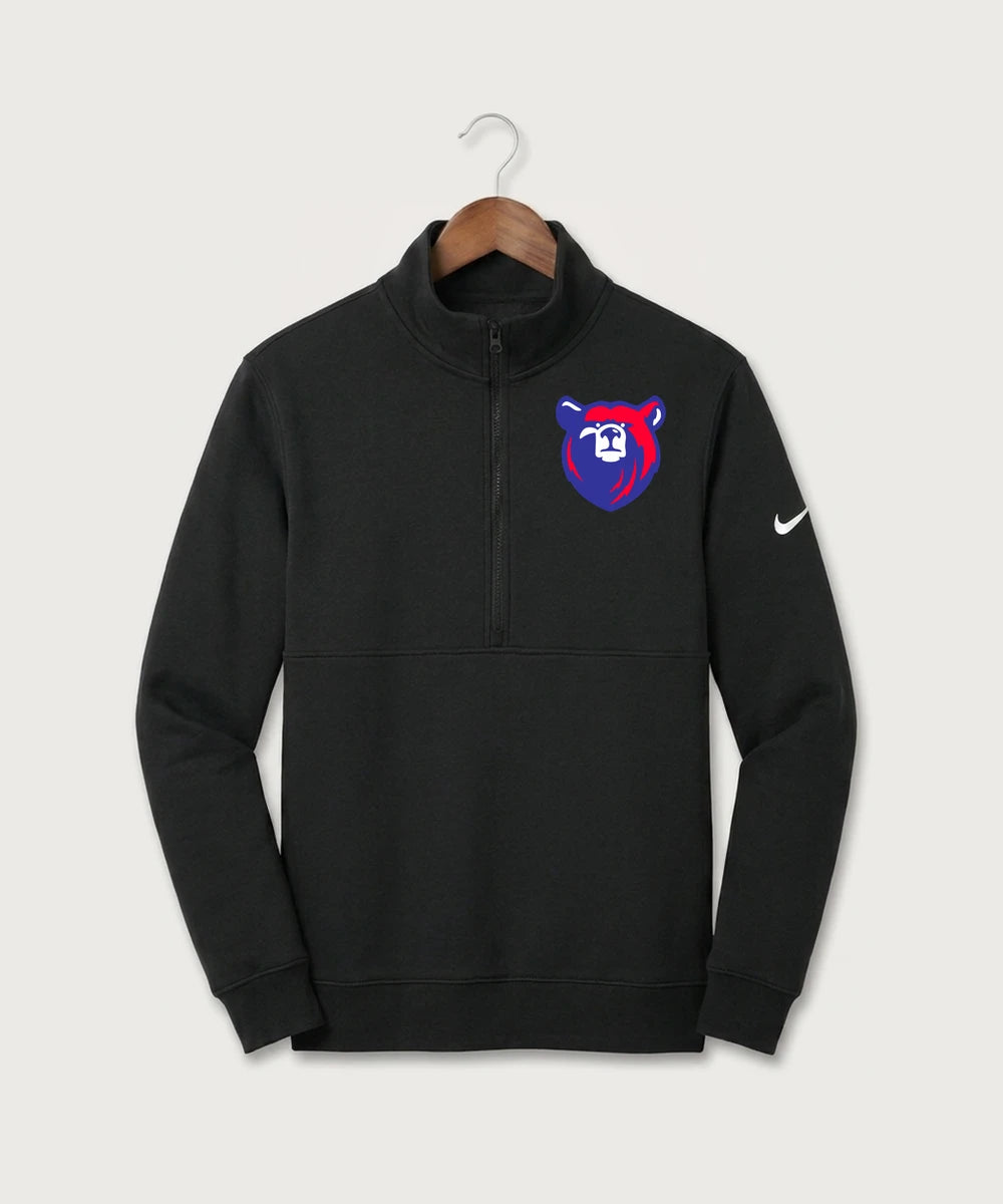 Bertha Hewitt High School Football (Boys) - Black Nike Club Fleece Sleeve Swoosh 1/2-Zip NKDX6718