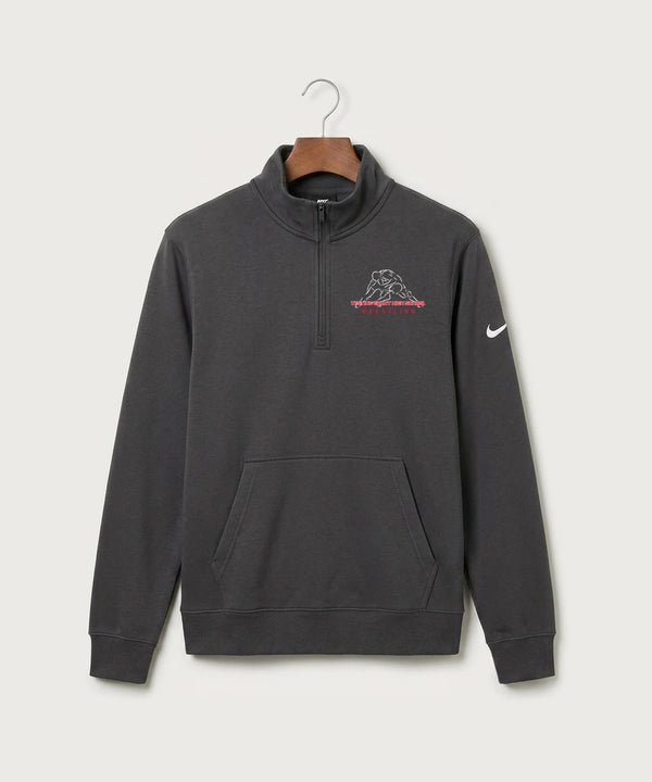 GF E2E Test 01 Wrestling - Anthracite Nike Club Fleece Sleeve Swoosh 1/2-Zip NKDX6718