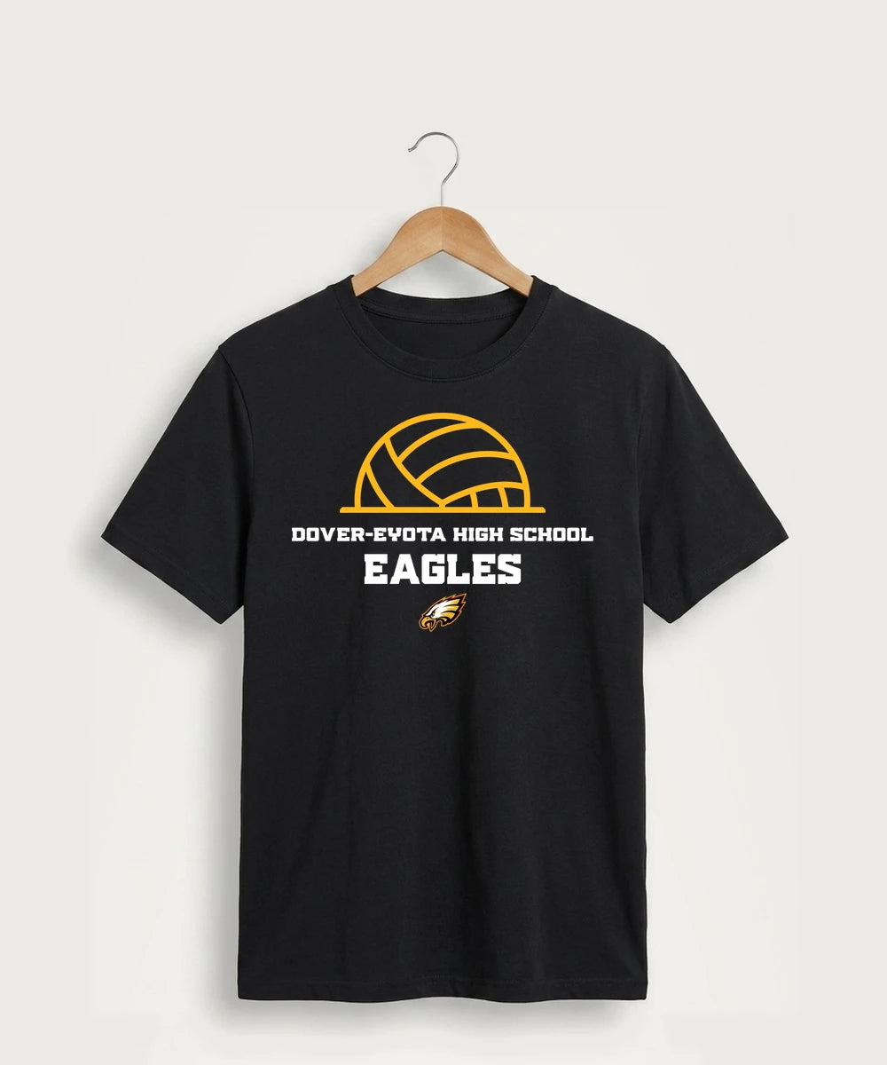 Dover-Eyota High School Volleyball (Girls) - Jet Black Port & Co Core Cotton Tee. PC54