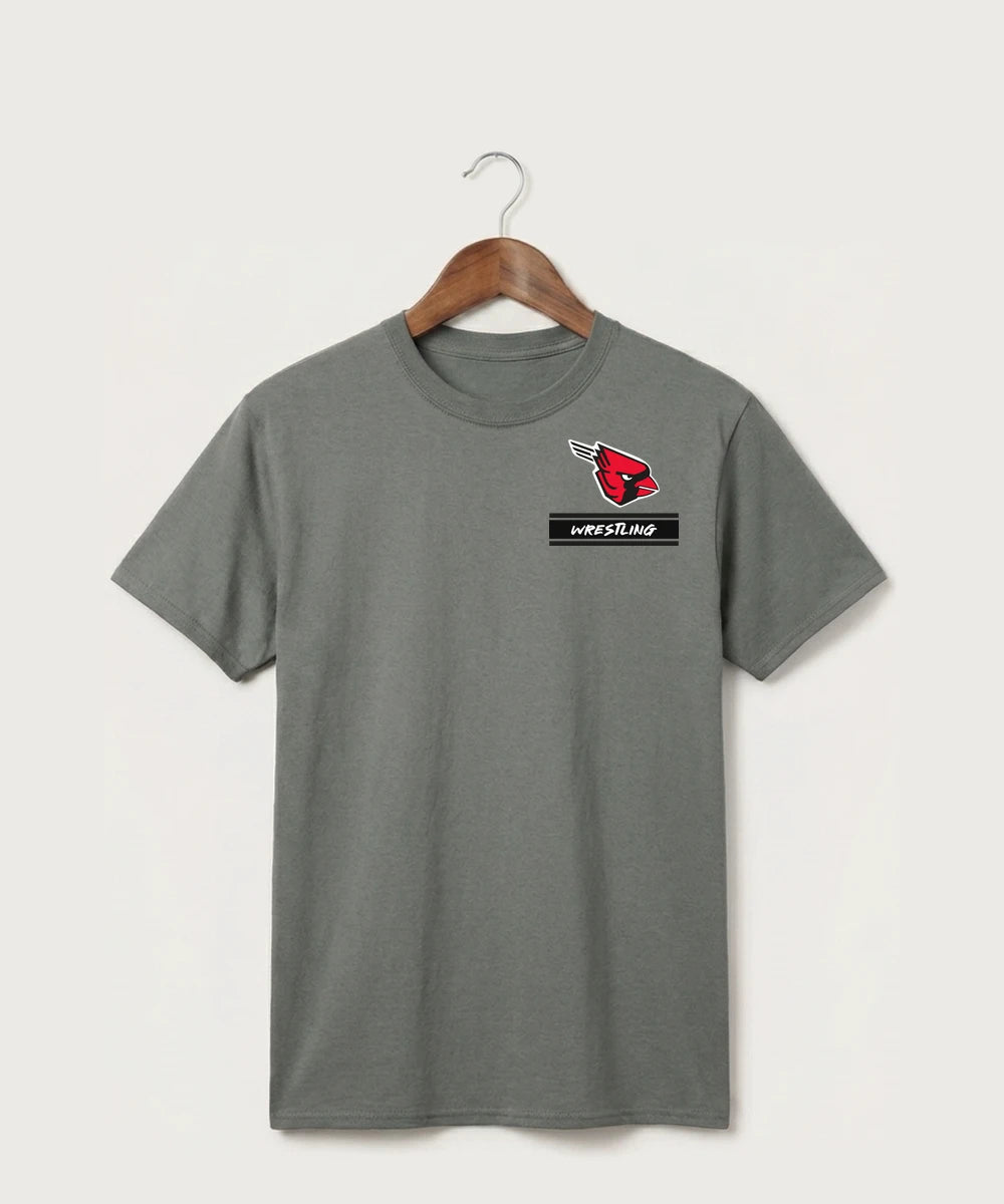 Forreston Wrestling - Medium Grey Port & Co Core Cotton Tee. PC54