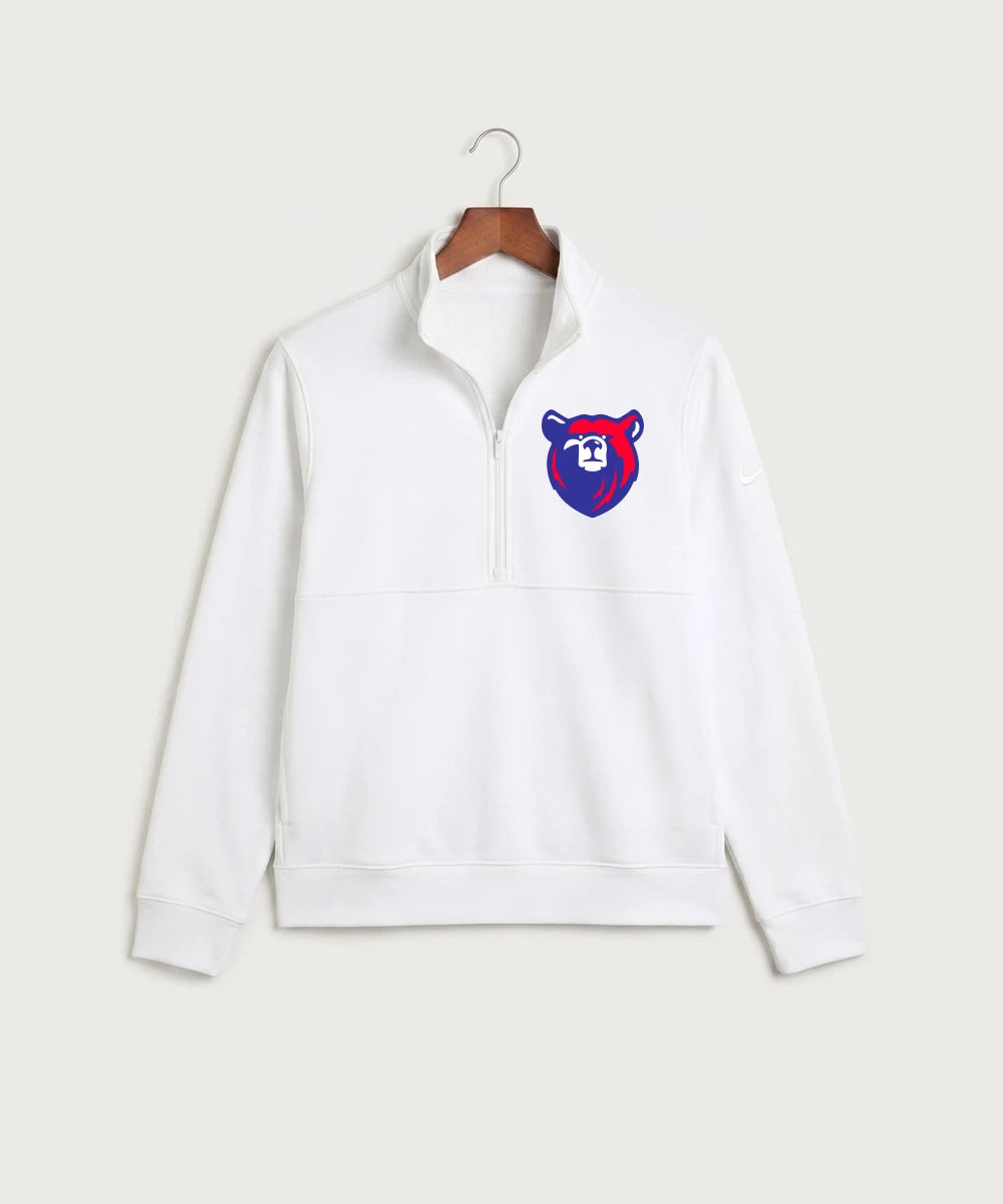 Bertha Hewitt High School Football (Boys) - White Nike Club Fleece Sleeve Swoosh 1/2-Zip NKDX6718