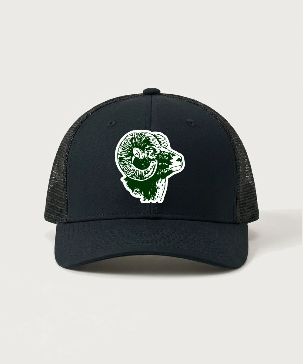 Roseau High School Football (Boys) - Black/ Black Sport-Tek Club Trucker Cap STC46