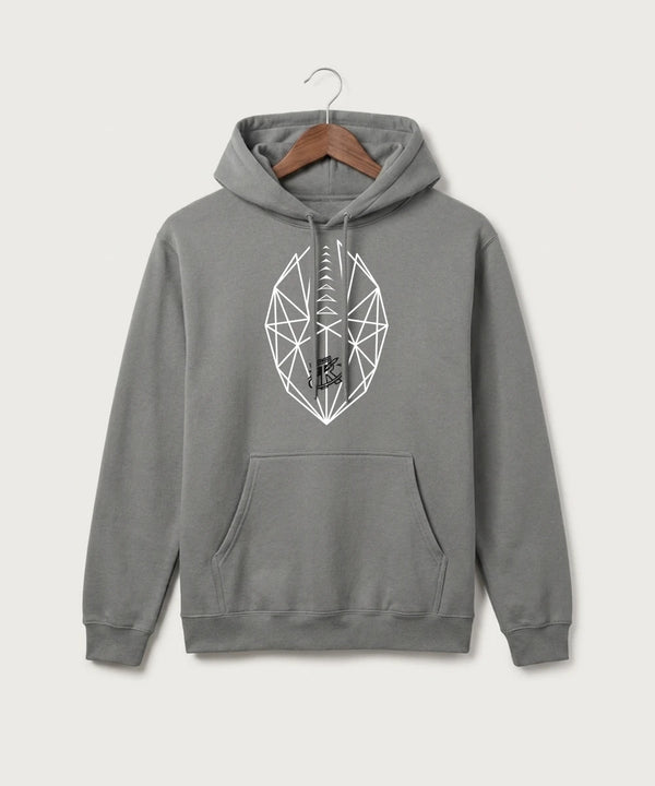 Underwood High School Football (Boys) - Medium Grey Port & Co Core Fleece Pullover Hooded Sweatshirt. PC78H