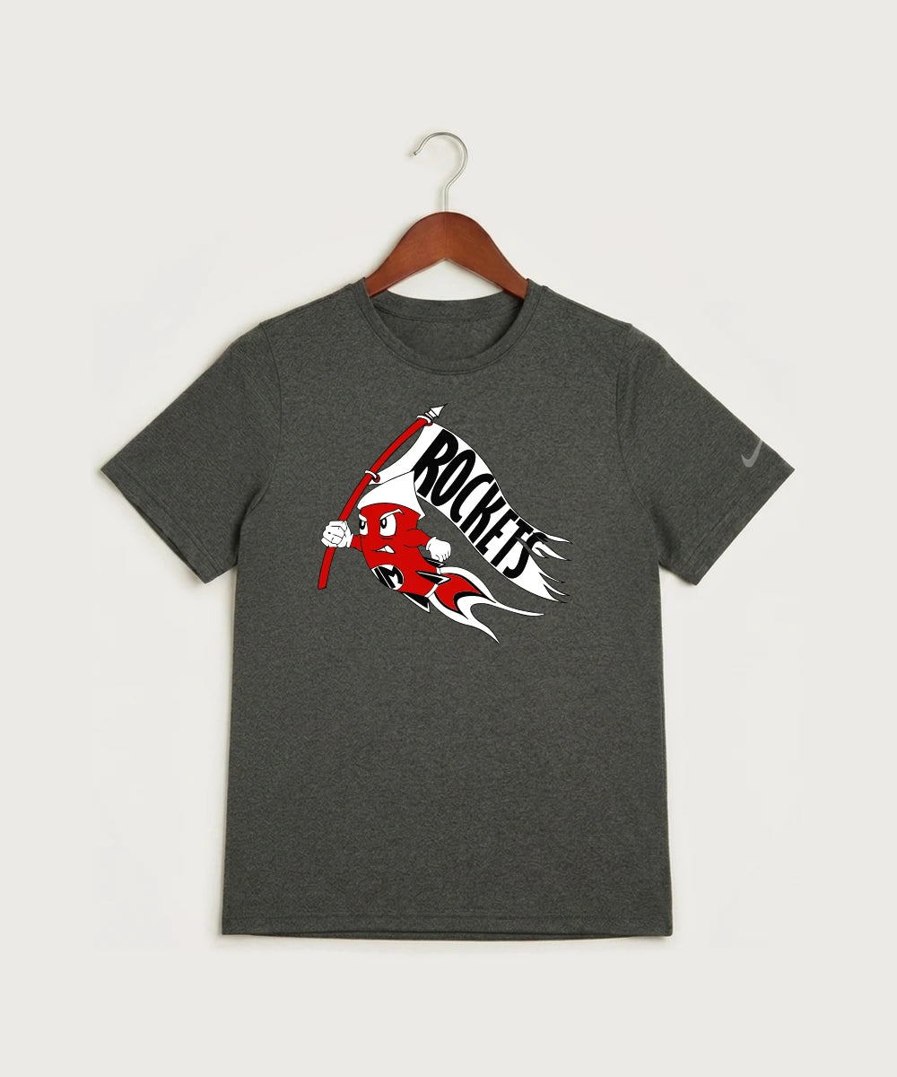 John Marshall High School Cross Country (Coed) - Dark Smoke Heather Nike Youth Swoosh Sleeve rLegend Tee NKDX8787