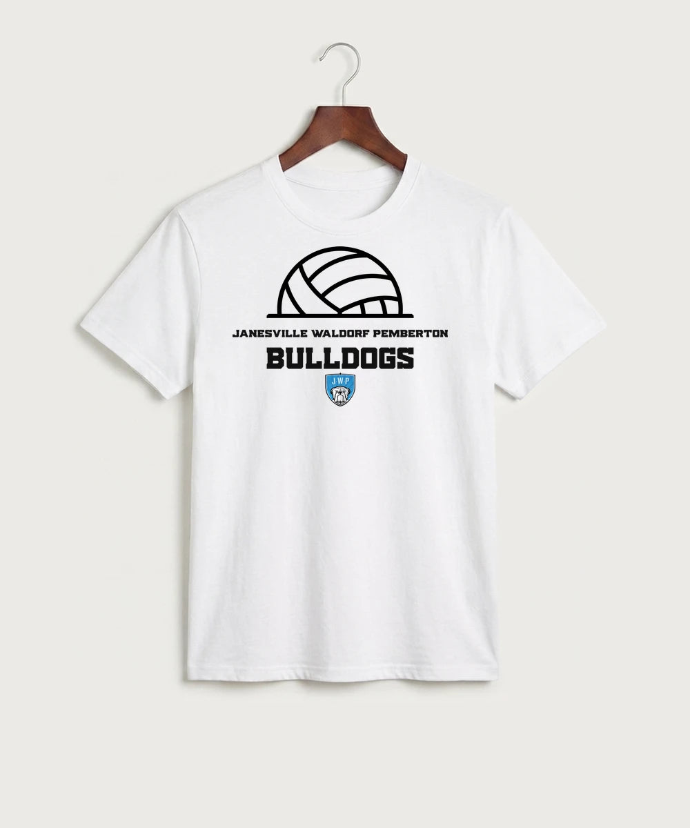 Janesville Waldorf Pemberton Volleyball (Girls) - White Port & Co Core Cotton Tee. PC54
