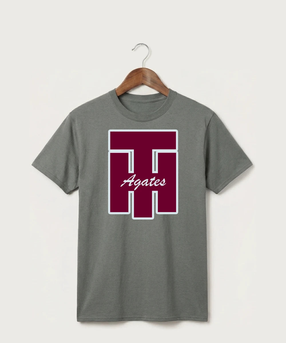 Two Harbors High School Football (Boys) - Medium Grey Port & Co Core Cotton Tee. PC54