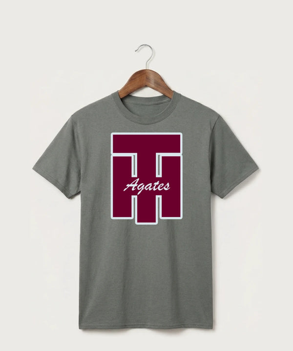 Two Harbors High School Football (Boys) - Medium Grey Port & Co Core Cotton Tee. PC54