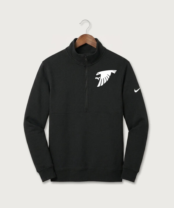 GF E2E Test 03 Girls Basketball - Black Nike Club Fleece Sleeve Swoosh 1/2-Zip NKDX6718