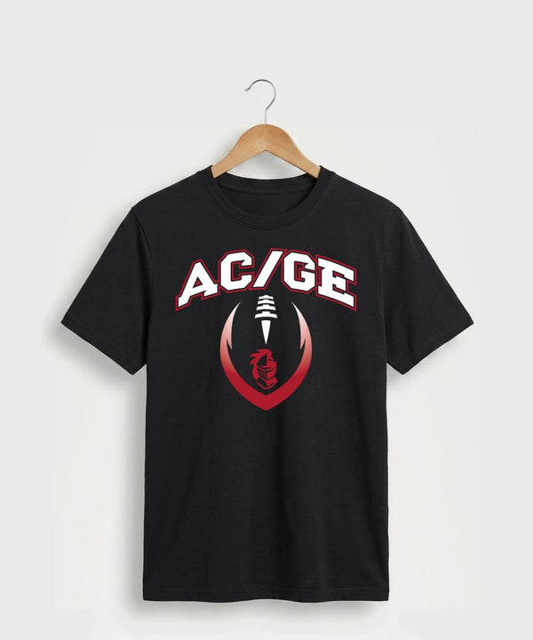 Alden-Conger-Glenville Emmons High School Football (Boys) - Jet Black Port & Co Core Cotton Tee. PC54