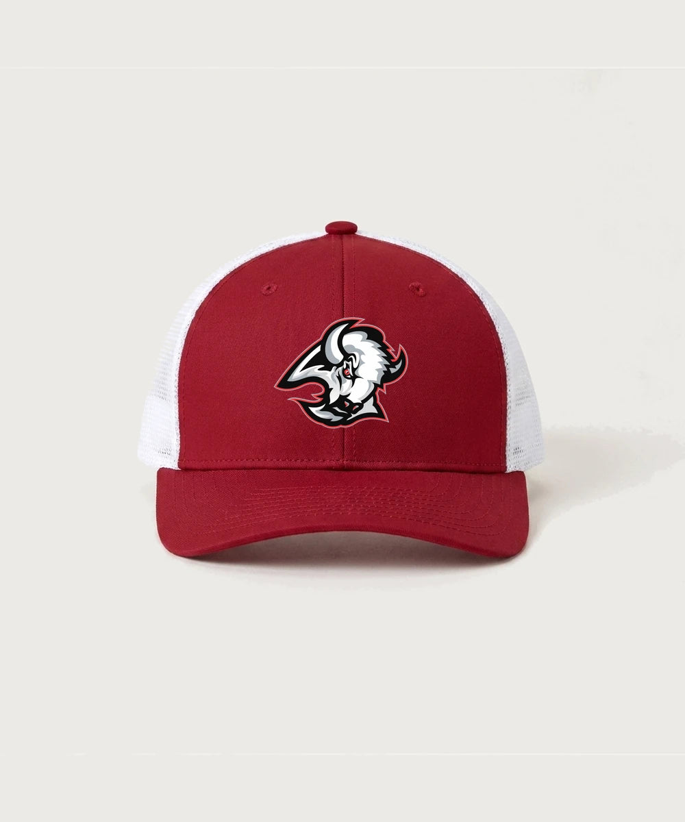 Buffalo High School Football (Boys) - Deep Red/ White Sport-Tek Club Trucker Cap STC46
