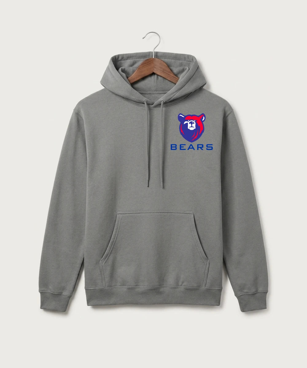 Bertha Hewitt High School Football (Boys) - Medium Grey Port & Co Core Fleece Pullover Hooded Sweatshirt. PC78H