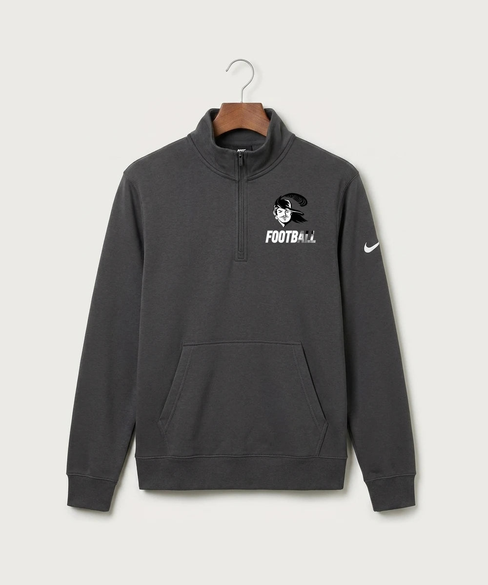 Border West Football (Boys) - Anthracite Nike Club Fleece Sleeve Swoosh 1/2-Zip NKDX6718