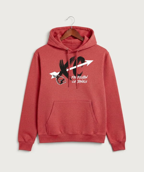 Forreston Cross Country - Heather Red Port & Co Core Fleece Pullover Hooded Sweatshirt. PC78H