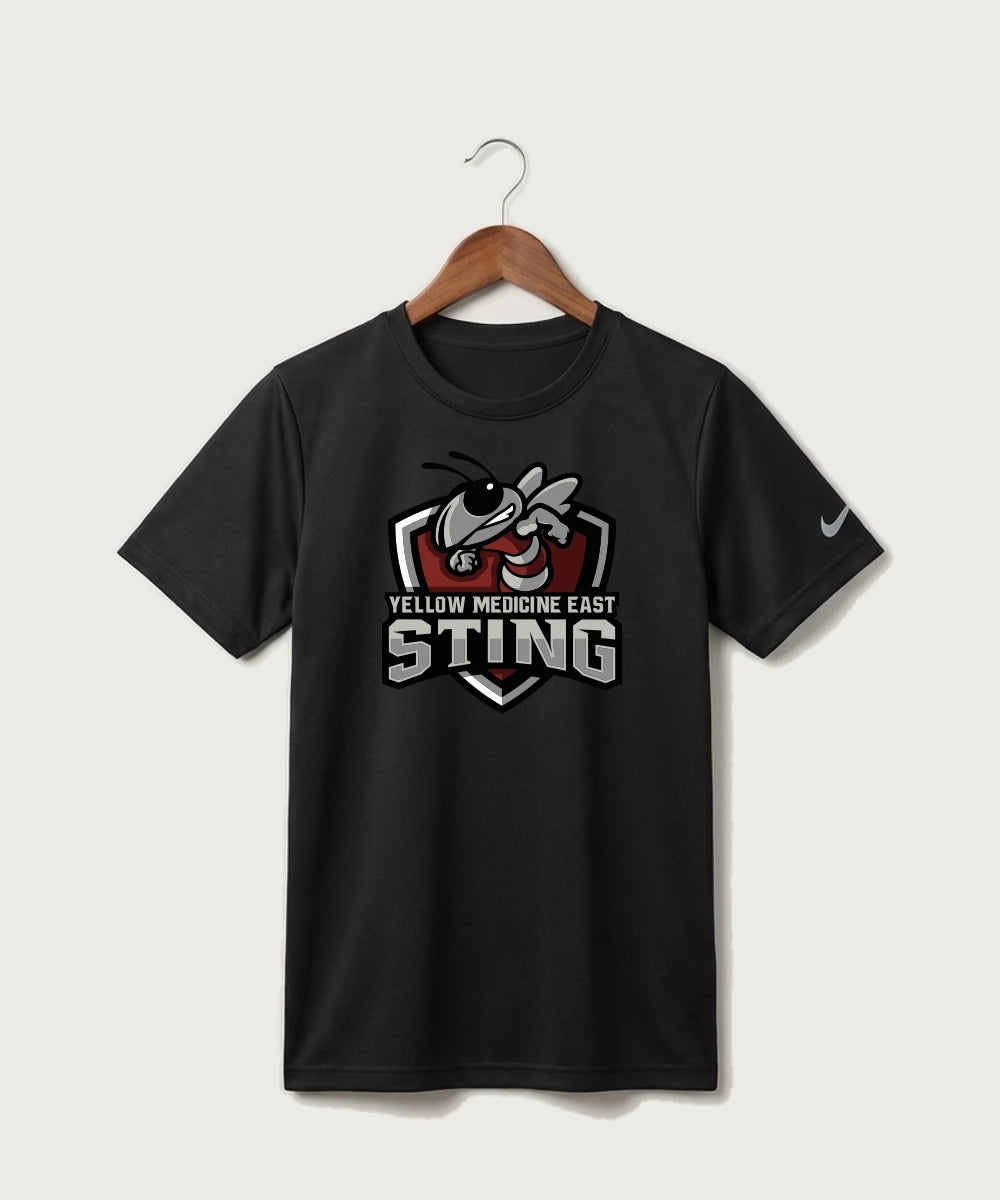 Yellow Medicine East High School Football (Boys) - Black Nike Youth Swoosh Sleeve rLegend Tee NKDX8787