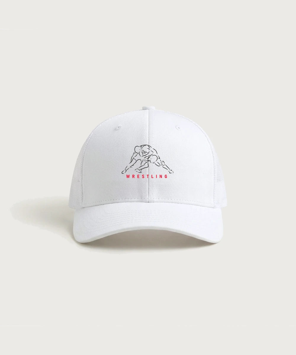 Forreston Wrestling - White/ White Sport-Tek Club Trucker Cap STC46