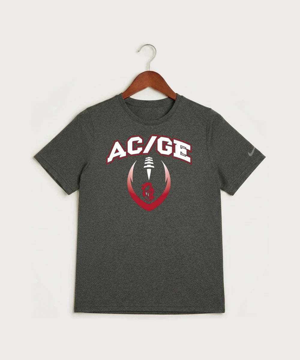 Alden-Conger-Glenville Emmons High School Football (Boys) - Dark Smoke Heather Nike Youth Swoosh Sleeve rLegend Tee NKDX8787