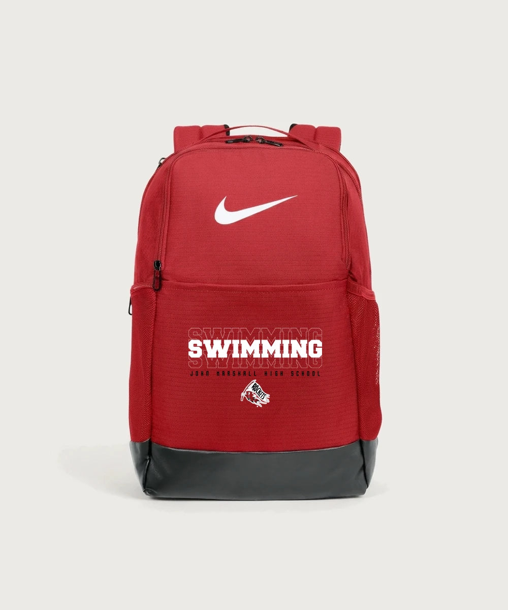 John Marshall High School Swimming (Girls) - University Red Nike Brasilia Medium Backpack NKDH7709