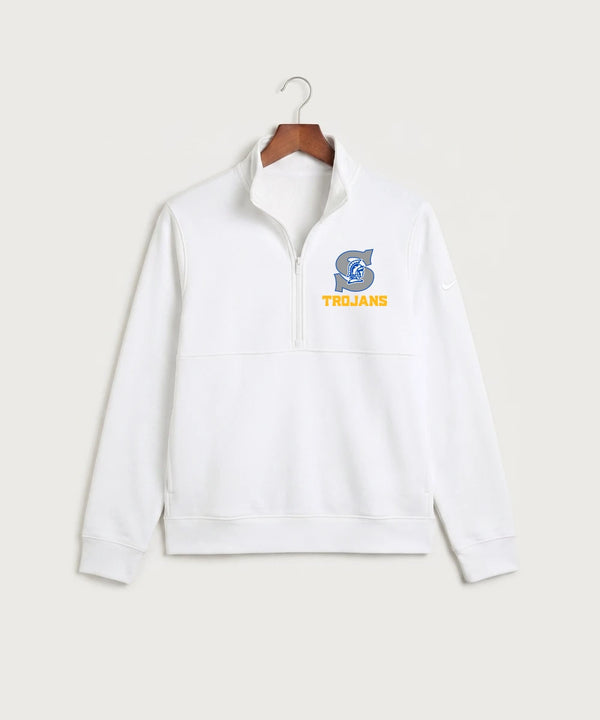 Green Bay Southwest High School Volleyball (Girls) - White Nike Club Fleece Sleeve Swoosh 1/2-Zip NKDX6718