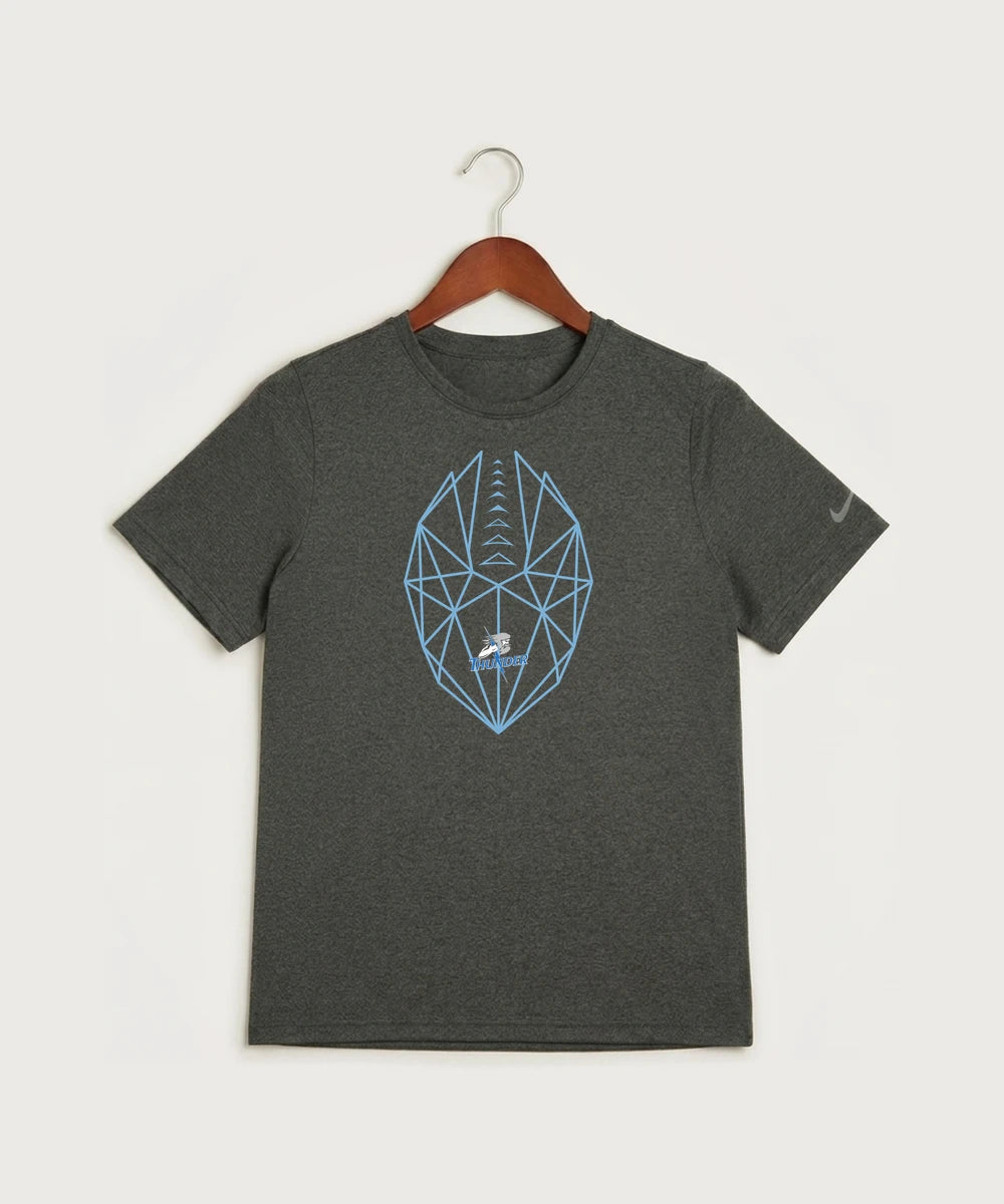 Long Prairie Grey Eagle High School Football (Boys) - Dark Smoke Heather Nike Youth Swoosh Sleeve rLegend Tee NKDX8787