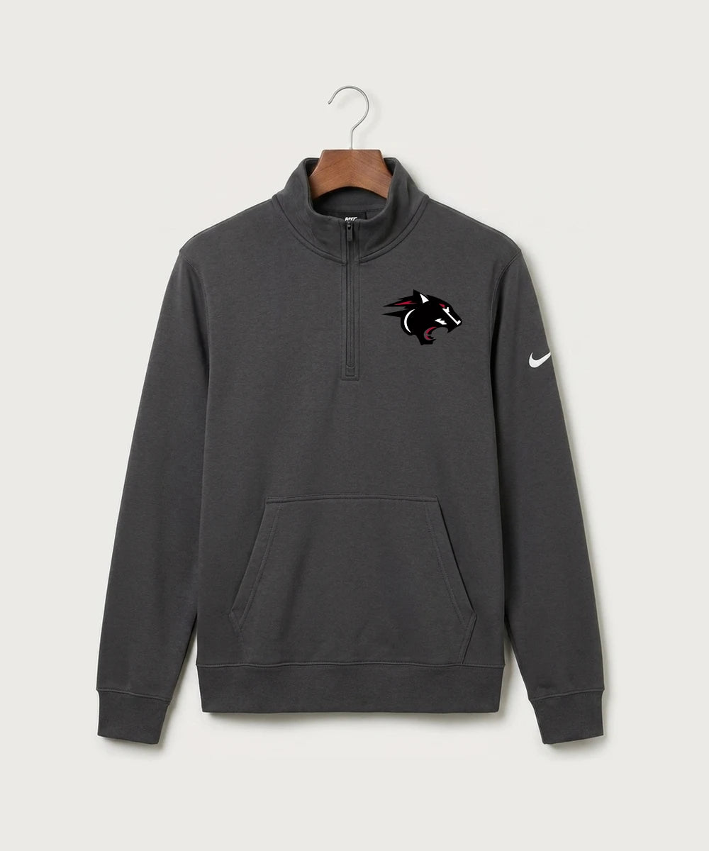 Nrheg Panthers High School Football (Boys) - Anthracite Nike Club Fleece Sleeve Swoosh 1/2-Zip NKDX6718