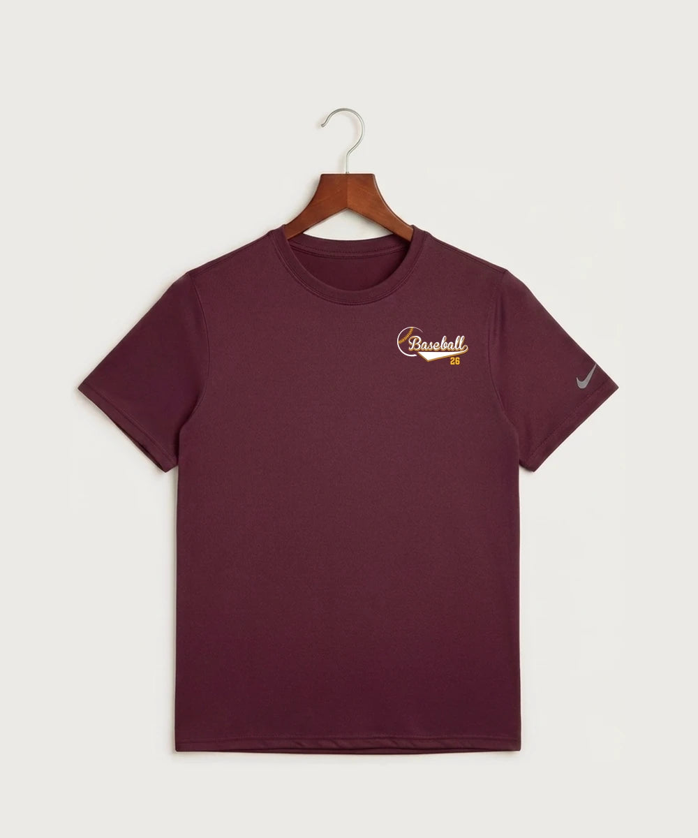 MAYBA Baseball Team Store - Deep Maroon Nike Swoosh Sleeve rLegend Tee NKDX8730