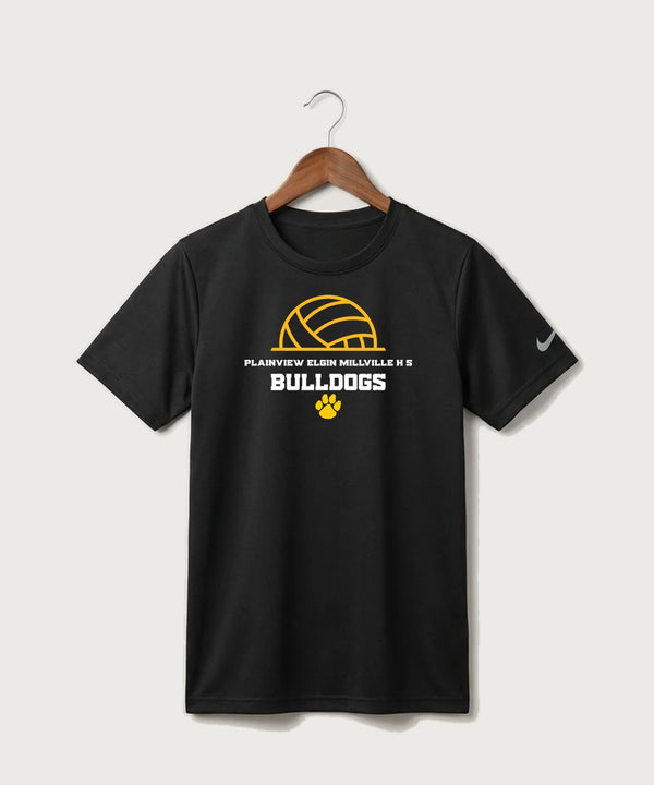 Plainview Elgin Millville H S Volleyball (Girls) - Black Nike Youth Swoosh Sleeve rLegend Tee NKDX8787