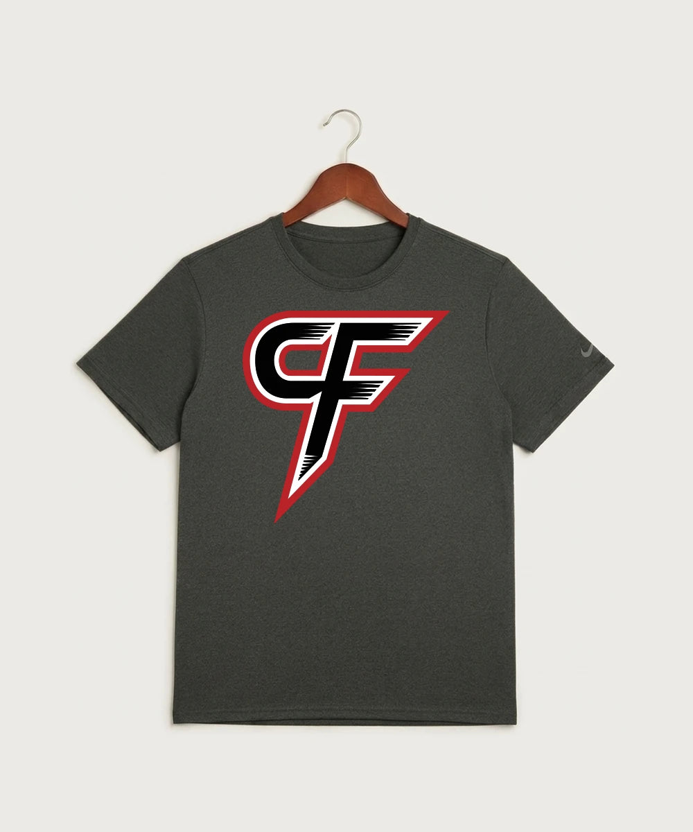 Cannon Falls High School Volleyball (Girls) - Dark Smoke Heather Nike Swoosh Sleeve rLegend Tee NKDX8730